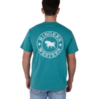 Ringers Western Mens Signature Bull Loose S/S Tee  (120201560)  Teal/White