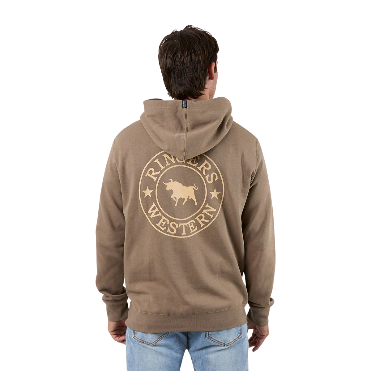 Ringers Western Mens Signature Bull Pullover Hoodie (123050RW) Mushroom