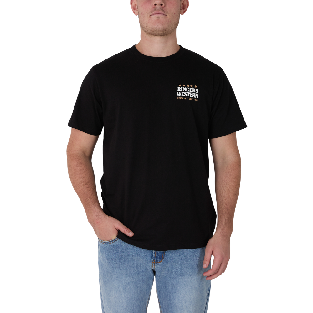 Ringers Western Mens Stickin Together Loose Fit S/S Tee  (125124RW)  Black