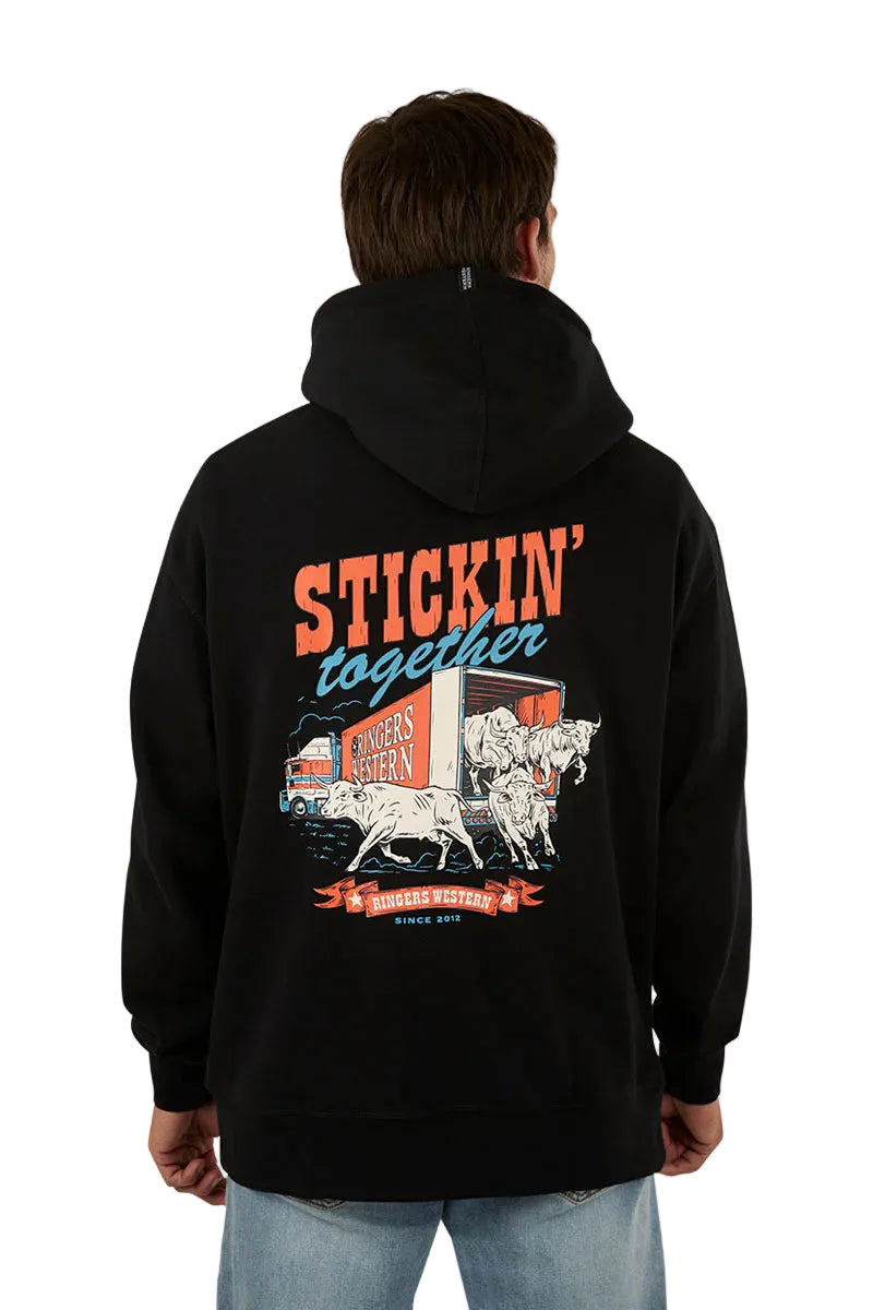 Ringers Western Mens Stickin Together Pullover Hoodie (125013RW) Black