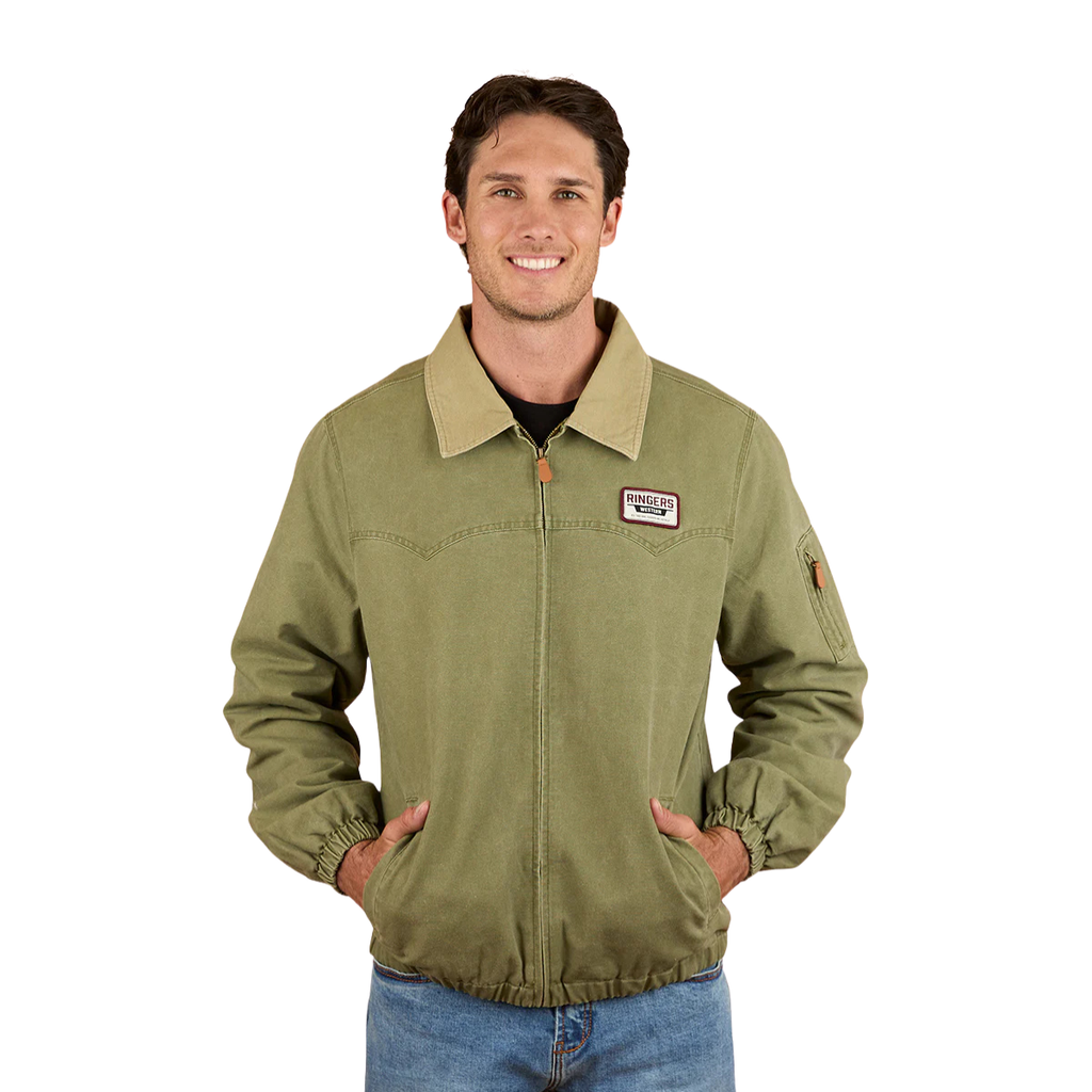 Ringers Western Mens Suffolk Western Bomber Jacket (125017RW) Military Green