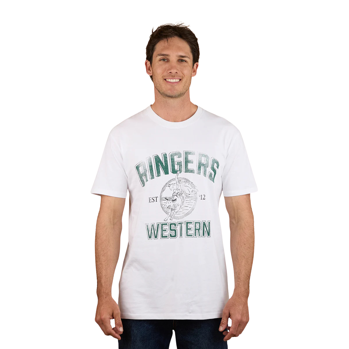 Ringers Western Mens Western State Stock Fit S/S Tee (125041RW) White