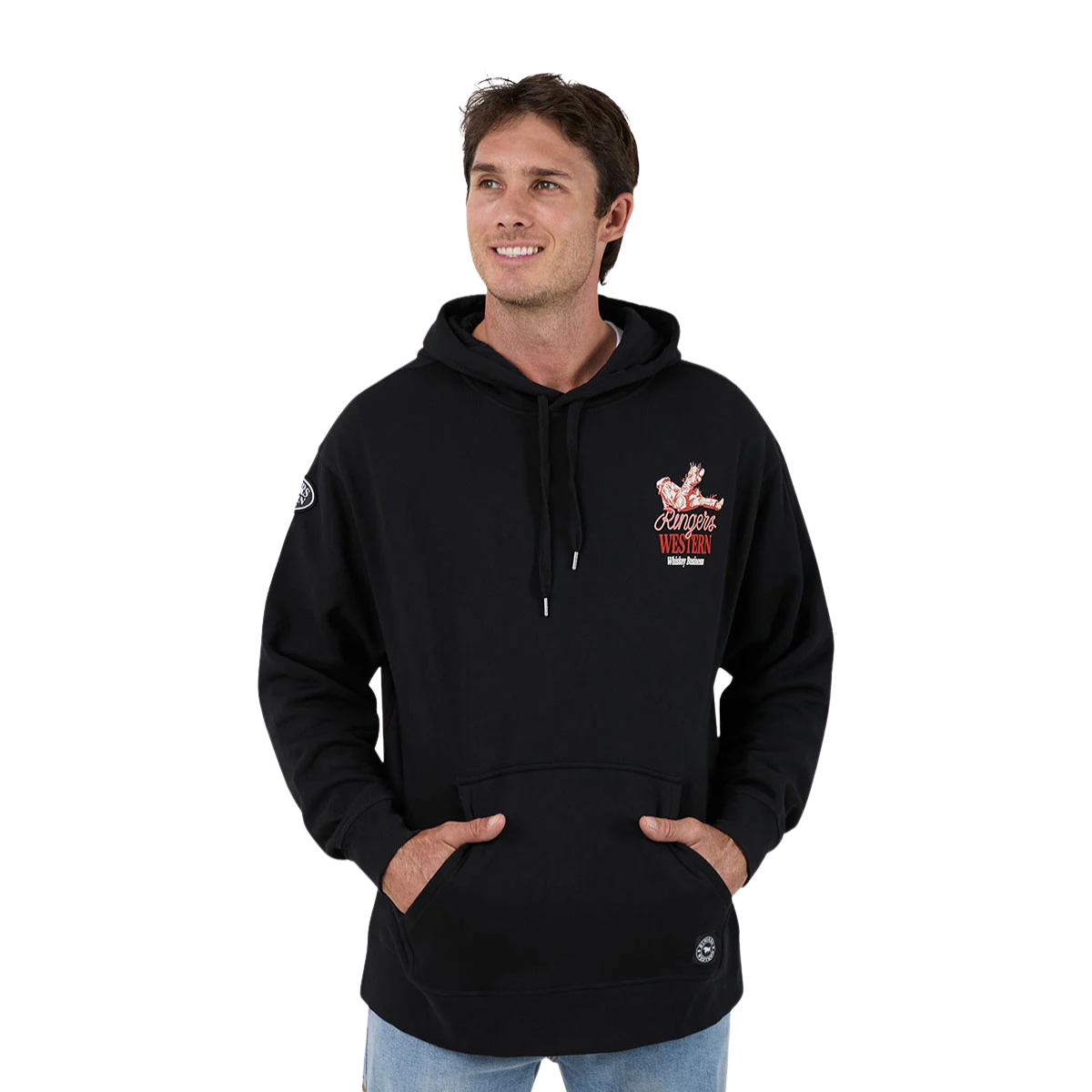 Ringers Western Mens Whiskey Business Pullover Hoodie (125022RW) Black