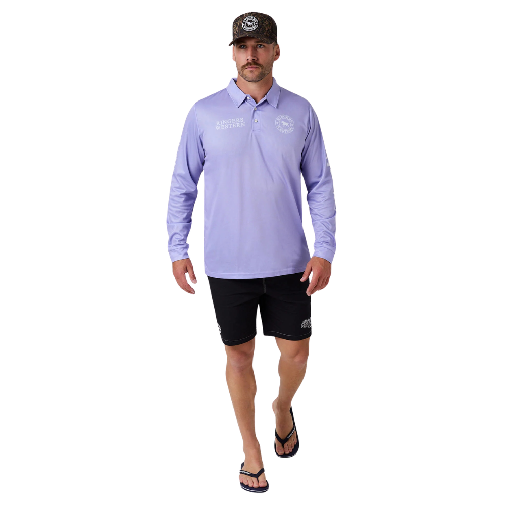 Ringers Western Signature Bull L/S Fishing Jersey (626033RW) Lilac
