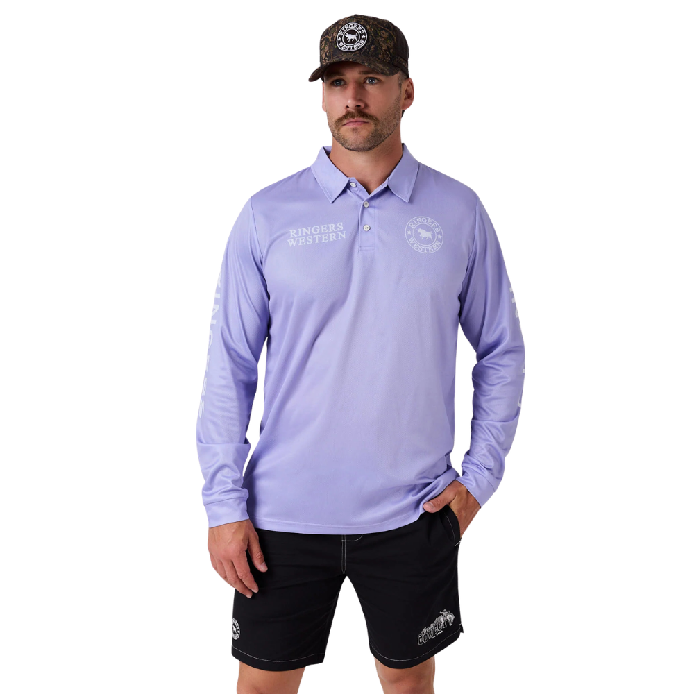 Ringers Western Signature Bull L/S Fishing Jersey (626033RW) Lilac