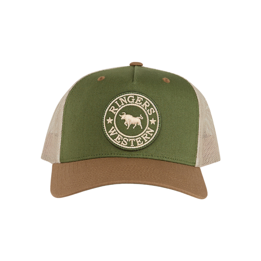 Ringers Western  Signature Bull Trucker Cap  (171120006)  Olive/Tan