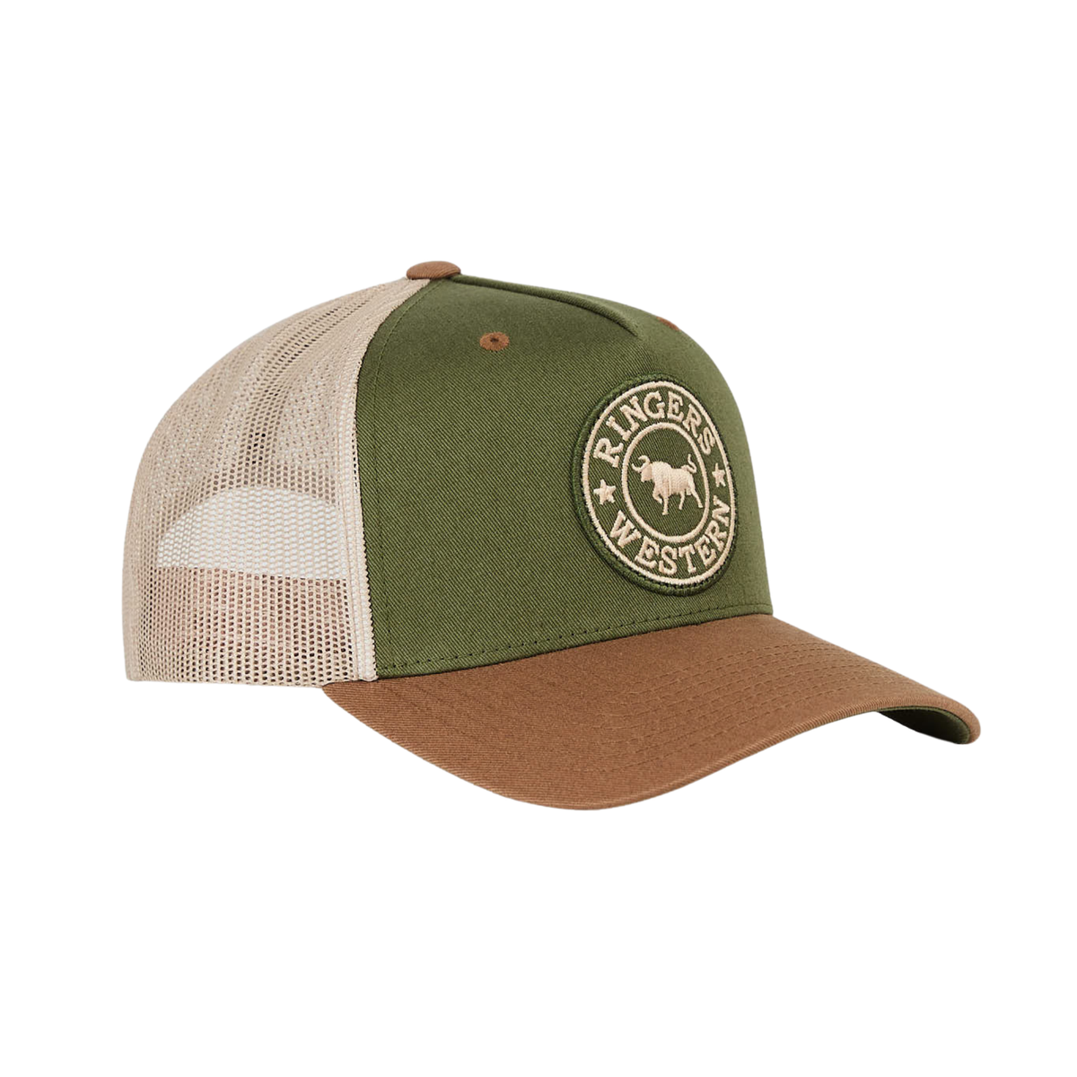 Ringers Western Signature Bull Trucker Cap (171120006) Olive/Tan