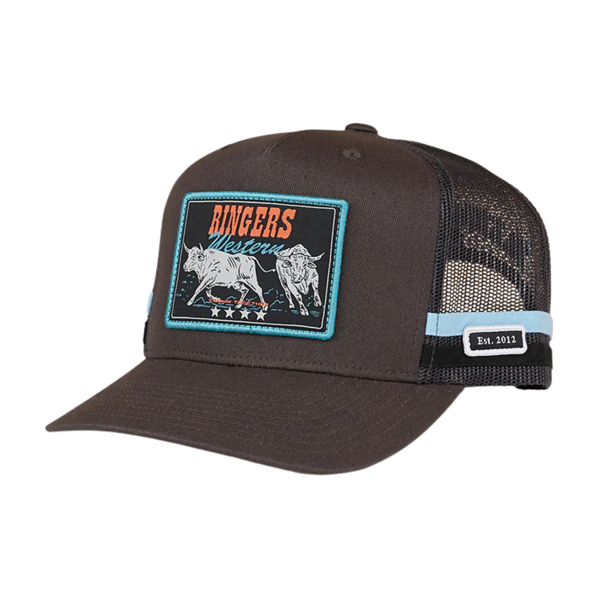 Ringers Western Stickin Together Deep Fit Trucker Cap (425047RW) Charcoal/Blue