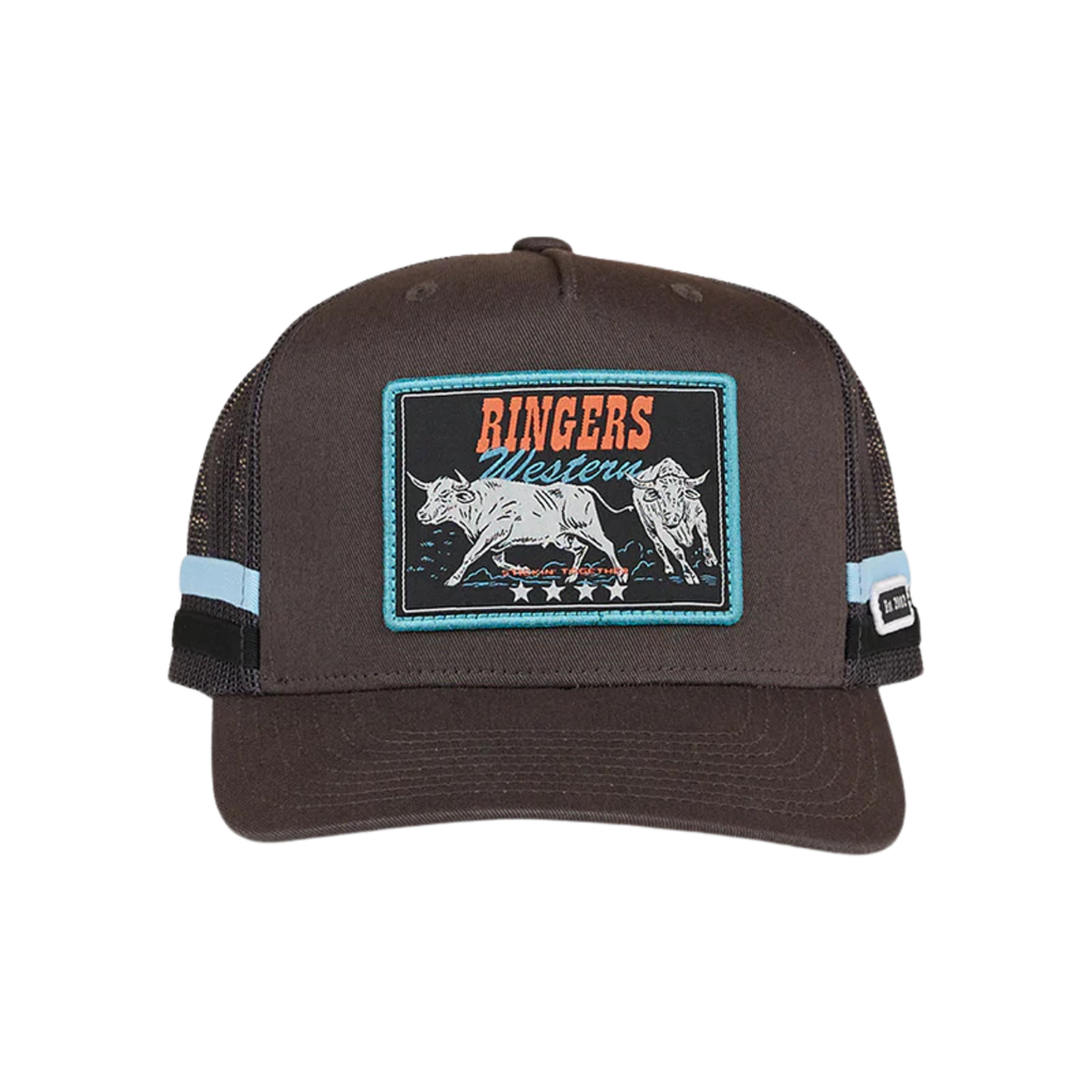 Ringers Western Stickin Together Deep Fit Trucker Cap (425047RW) Charcoal/Blue