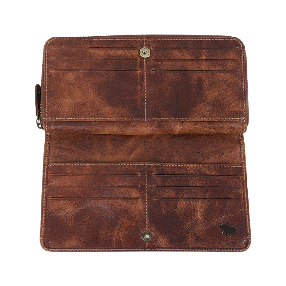 Ringers Western  Toro Dama Zip Purse  (425031RW)  Off White/Brown