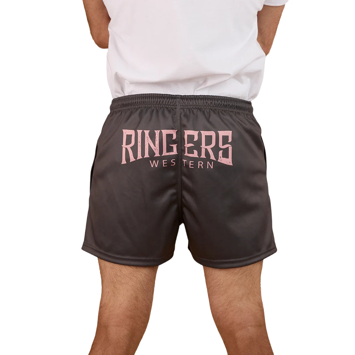 Ringers Western Unisex Big Ringers Footy Shorts (125025RW) Charcoal/Pink