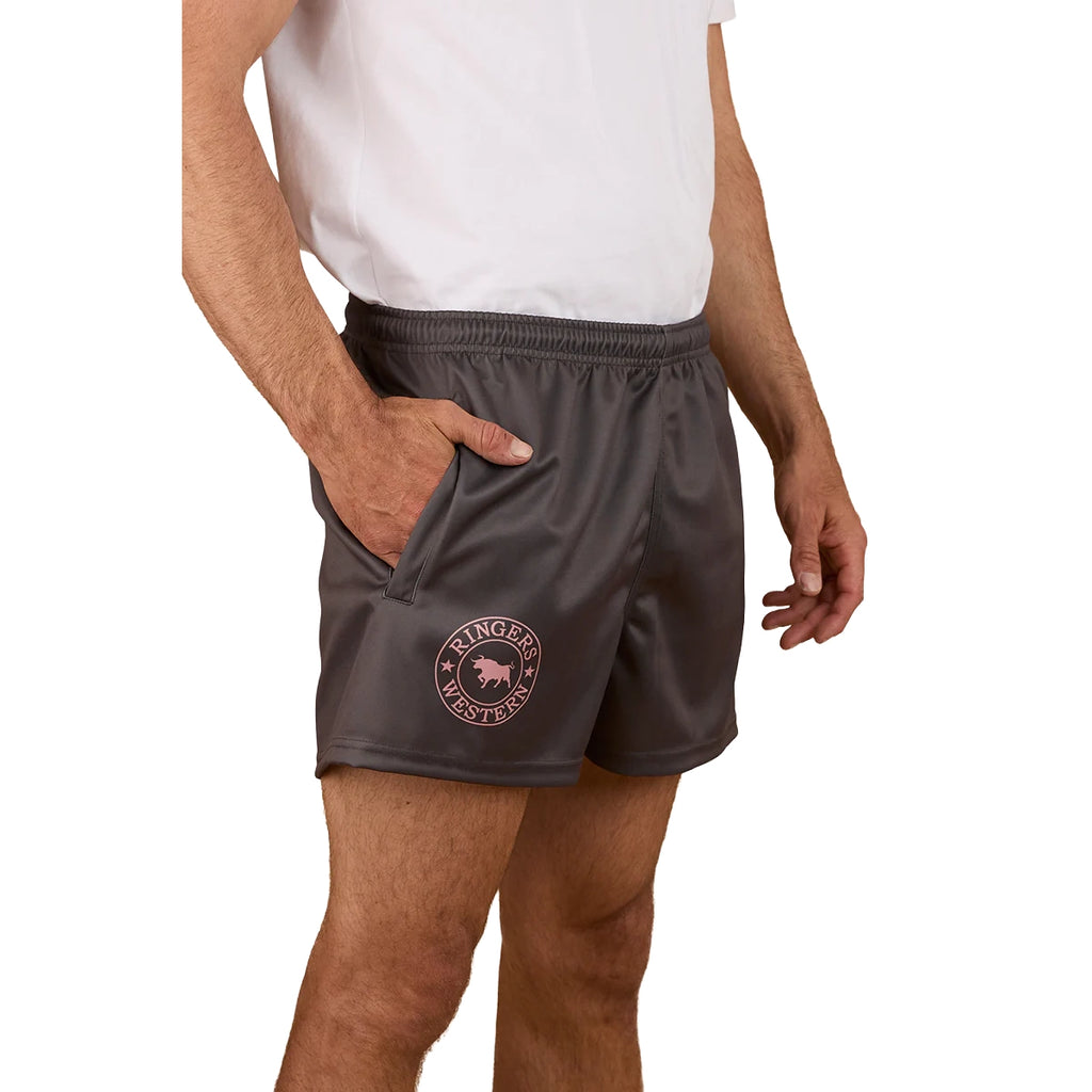 Ringers Western Unisex Big Ringers Footy Shorts (125025RW) Charcoal/Pink