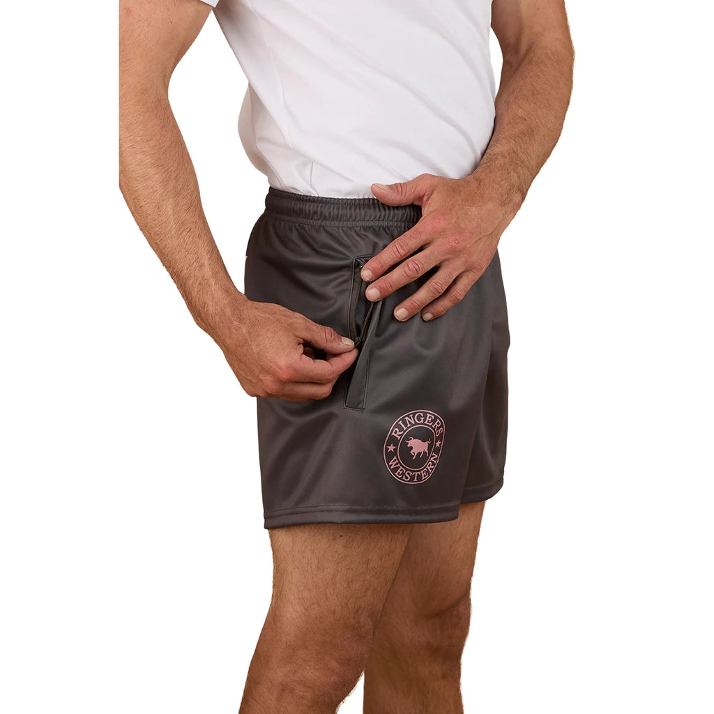 Ringers Western Unisex Big Ringers Footy Shorts (125025RW) Charcoal/Pink