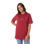 Ringers Western Unisex Garbala Classic Fit S/S Tee (425084RW) Brick Red Female Model Untucked