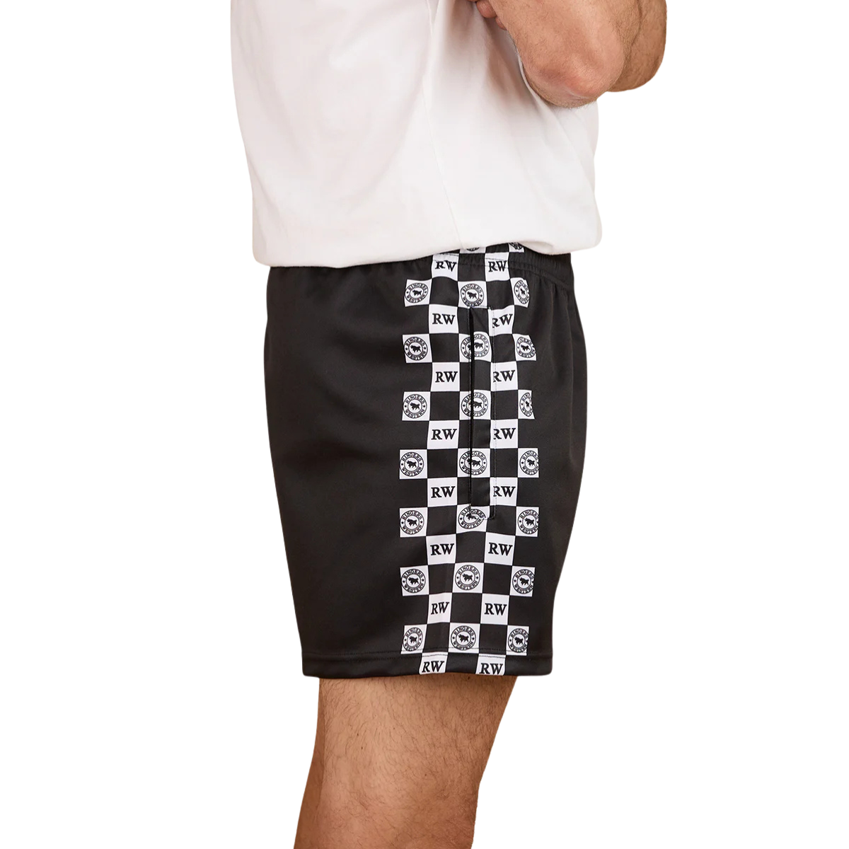 Ringers Western Unisex RW Check Footy Shorts (125023RW) Black [SD]