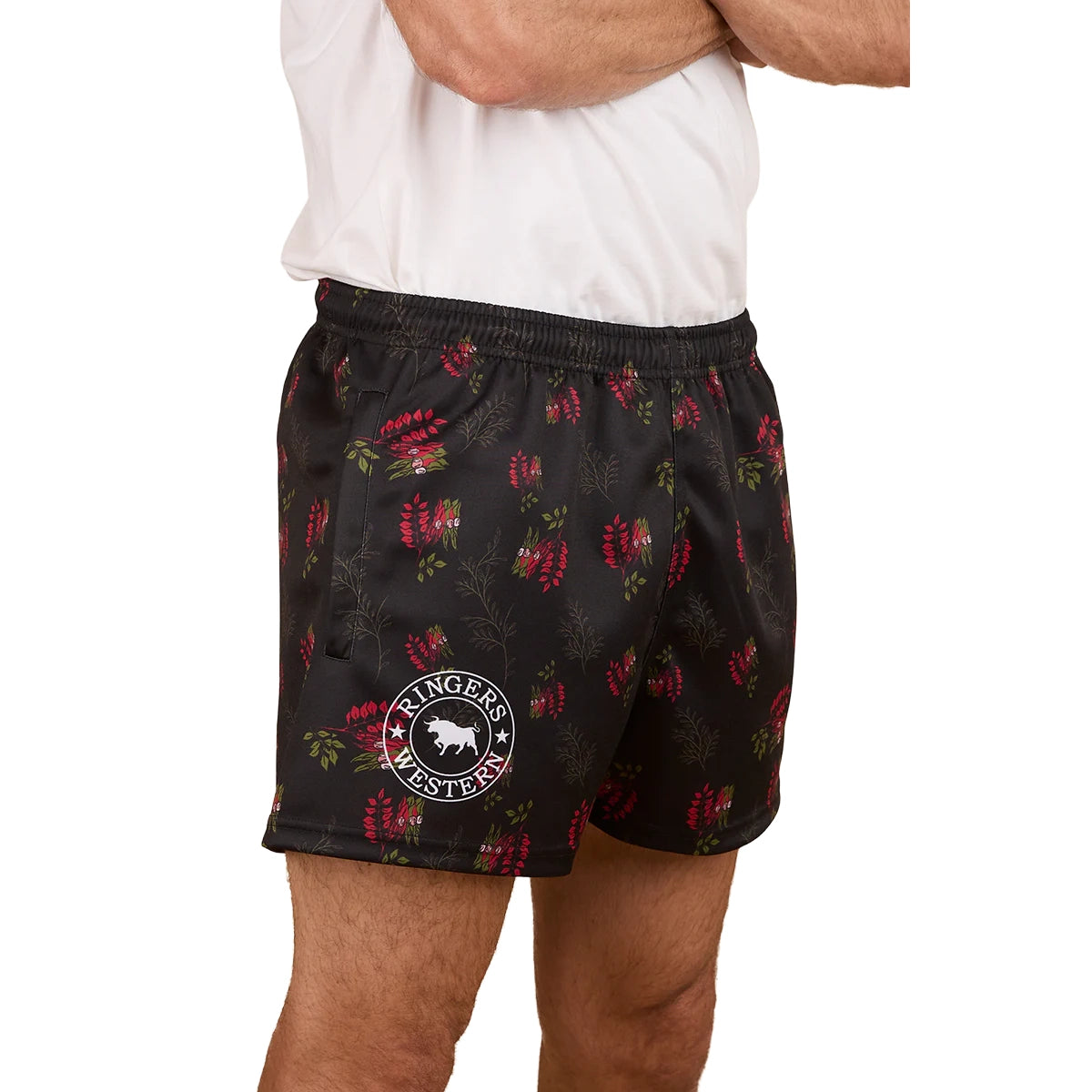 Ringers Western Unisex Rose Of The Desert Footy Shorts (125026RW) Black