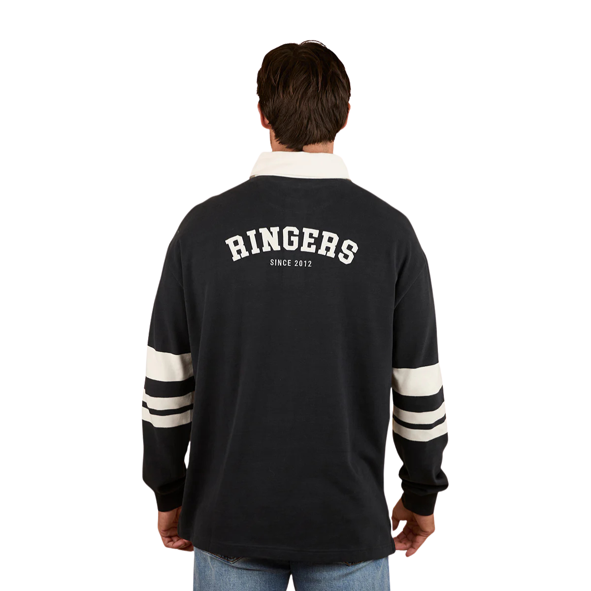 Ringers Western Unisex Williams Oversized Rugby (425083RW) Black/Off White