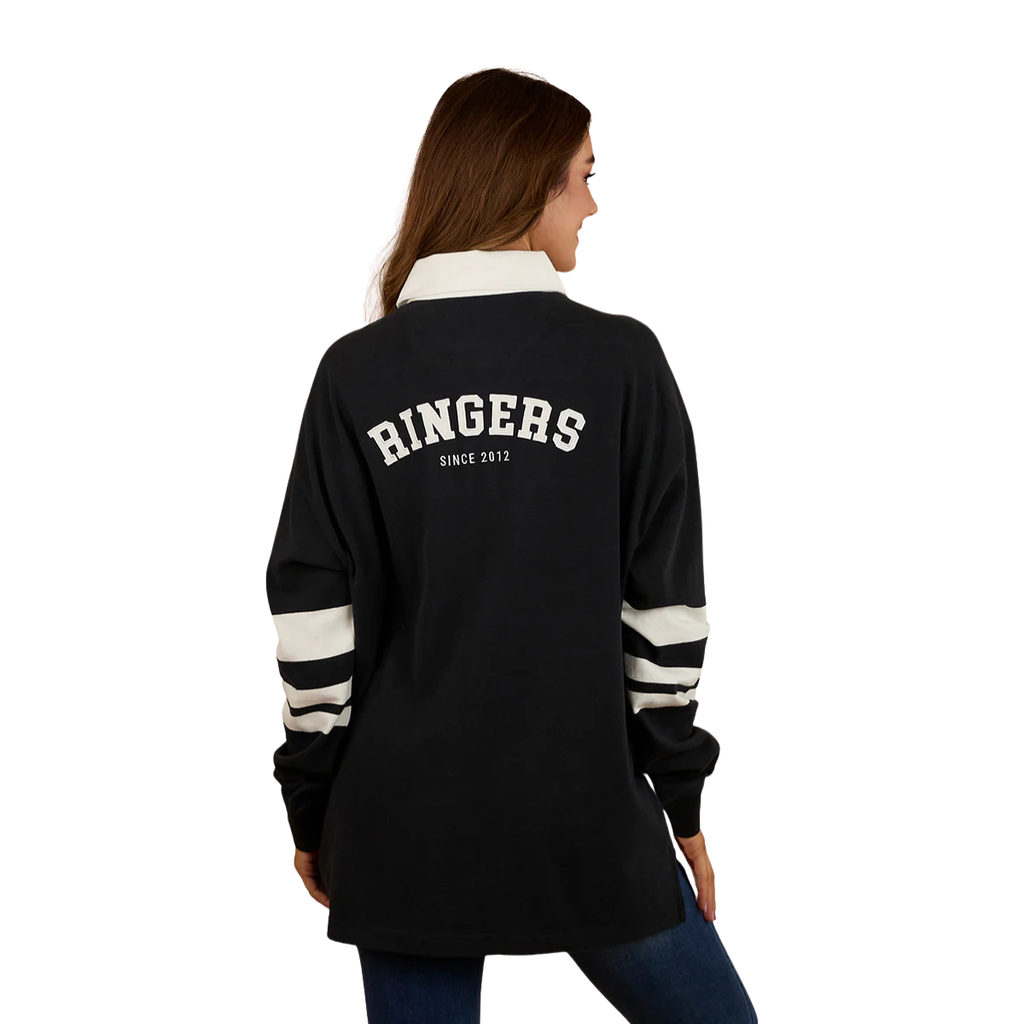 Ringers Western Unisex Williams Oversized Rugby (425083RW) Black/Off White