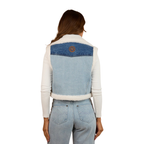 Ringers Western Womens Amaya Denim Sherpa Vest (225054RW) Vintage Light Blue/Dark Mid Blue