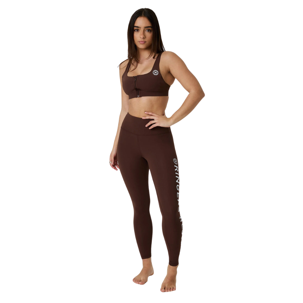 Ringers Western Womens Anikafit Zip Front Support Crop (225172RW)  Chocolate