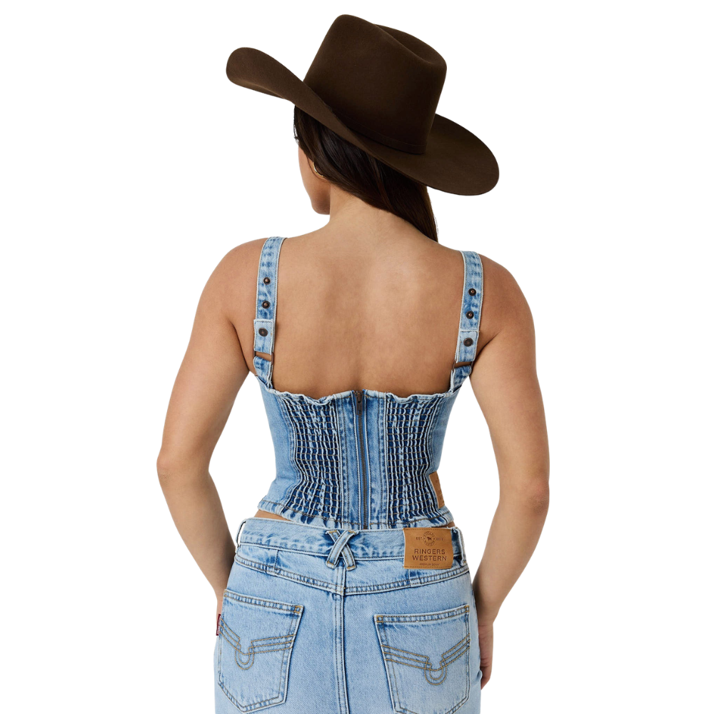 Ringers Western Womens Asher Bustier Top (225151RW)  Vintage Light Blue
