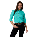 Ringers Western Womens Burdekin River Semi Fitted Full Button L/S Work Shirt (225139RW) Mint