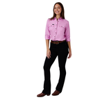 Ringers Western Womens Burdekin River Semi Fitted Full Button L/S Work Shirt (225139RW) Pastel Pink