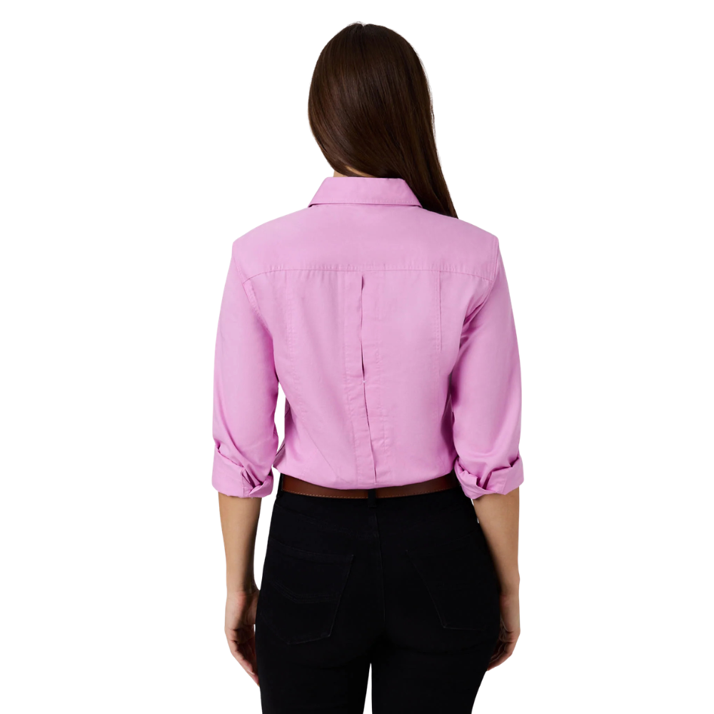 Ringers Western Womens Burdekin River Semi Fitted Full Button L/S Work Shirt (225139RW) Pastel Pink
