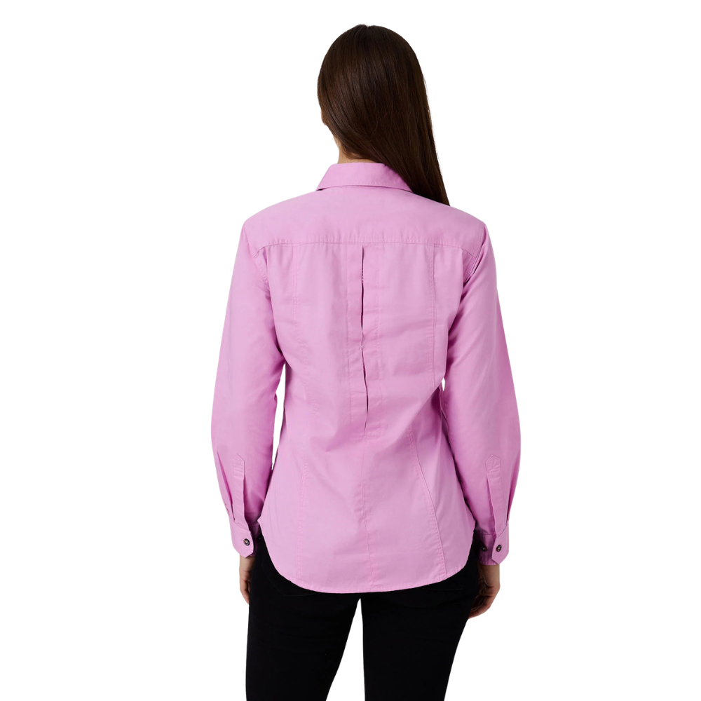 Ringers Western Womens Burdekin River Semi Fitted Full Button L/S Work Shirt (225139RW) Pastel Pink