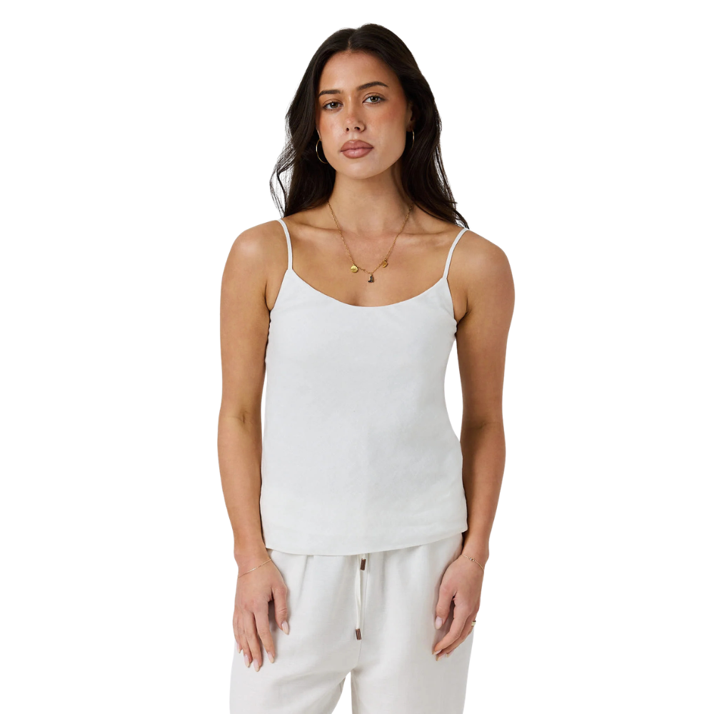 Ringers Western Womens Carmen Bias Cut Linen Cami Top (225177RW)  White