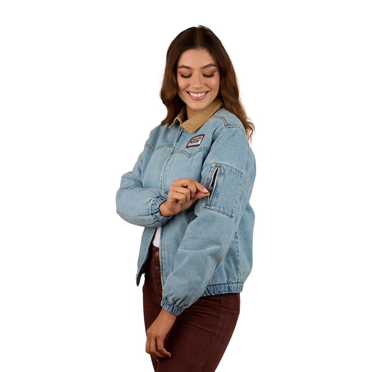 Ringers Western Womens Charley Western Bomber Jacket (225049RW) Light Wash Blue
