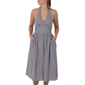 Ringers Western Womens Charmayne Gingham Halter Neck Midi Dress  (225143RW)  Chocolate/White