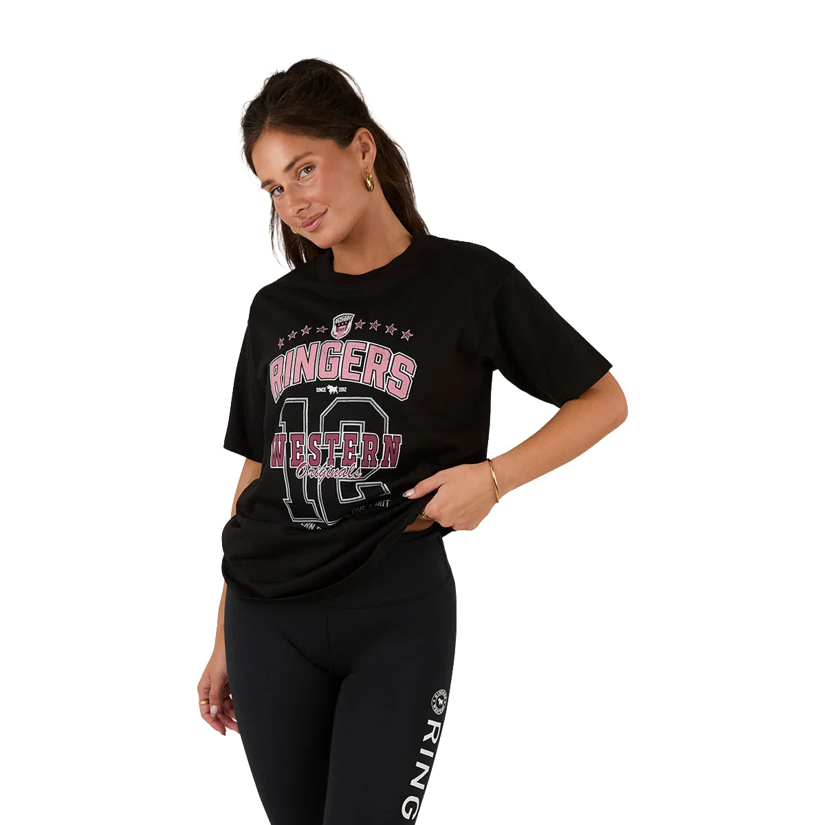 Ringers Western Womens Division Oversized S/S Sport Tee (225018RW) Black