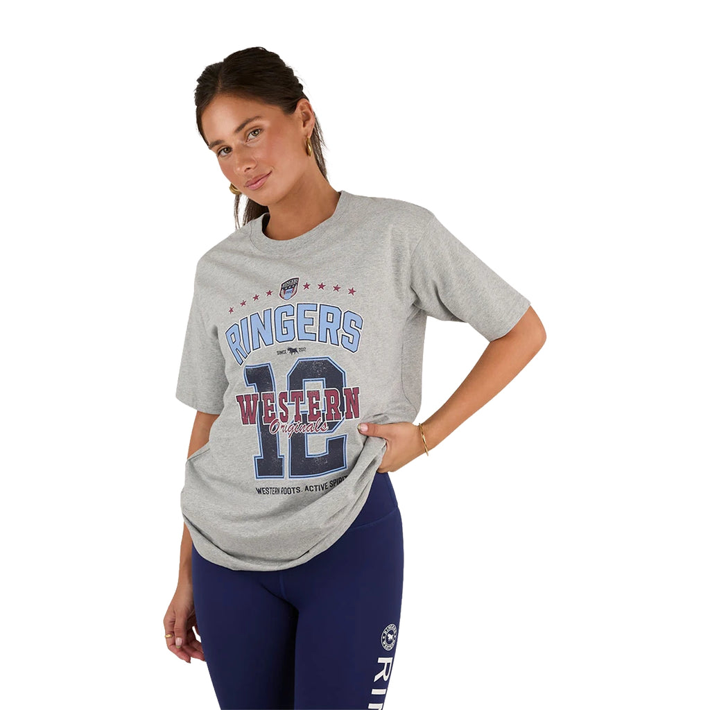 Ringers Western Womens Division Oversized S/S Sport Tee (225018RW) Grey Marle