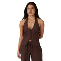 Ringers Western Womens Fallon Linen Halter Top (225178RW)  Chocolate