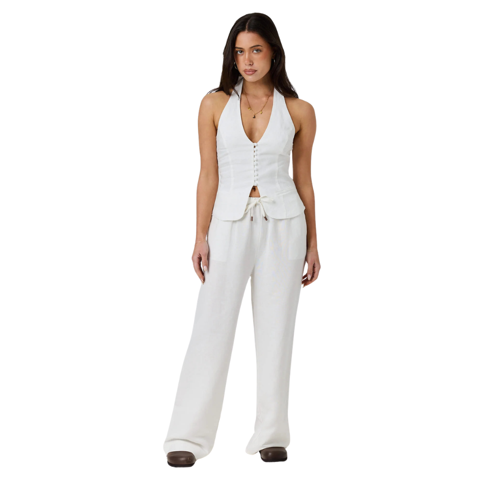 Ringers Western Womens Fallon Linen Halter Top (225178RW)  White