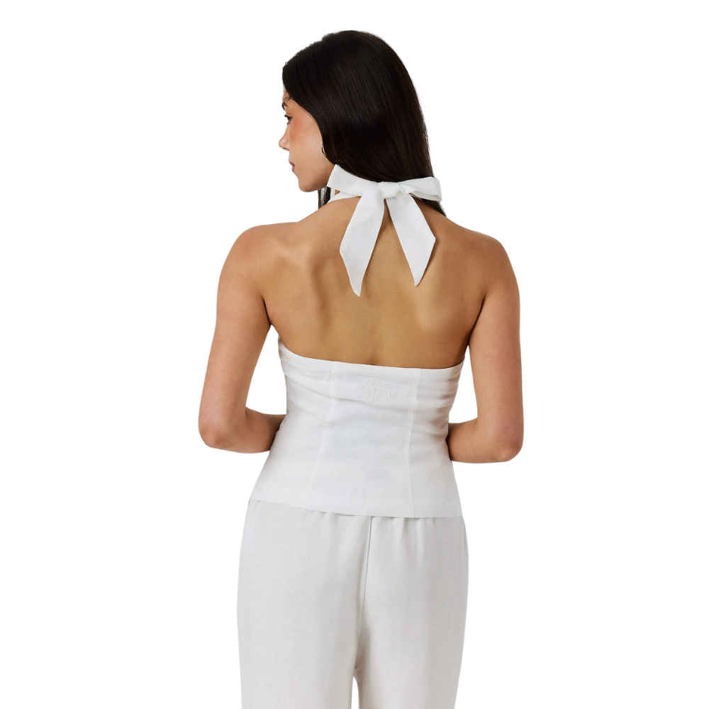 Ringers Western Womens Fallon Linen Halter Top (225178RW)  White
