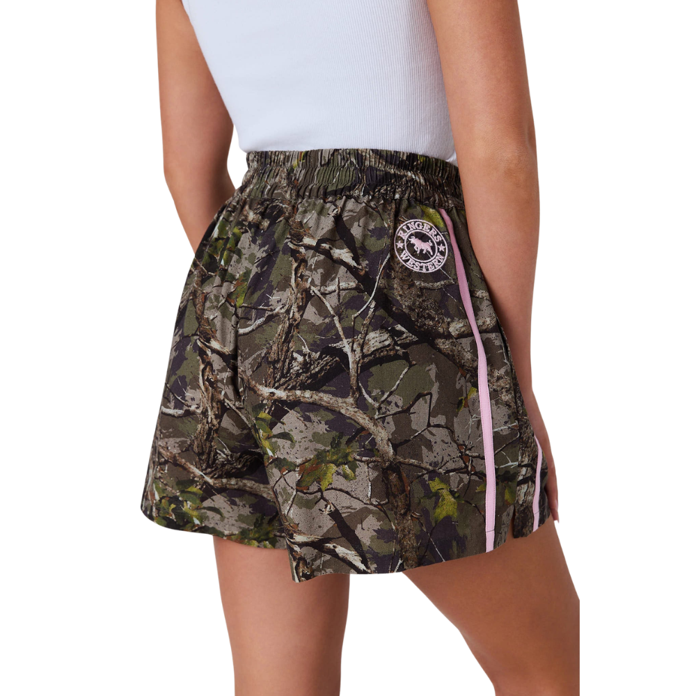 Ringers Western Womens Find Me A Cowboy Shorts (226009RW) Realtree/Pink