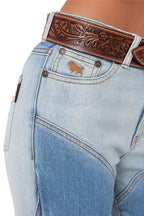 Ringers Western Womens Francesca High Rise Bootleg Jeans (224103RW) Vintage Light Blue/Dark Mid Blue