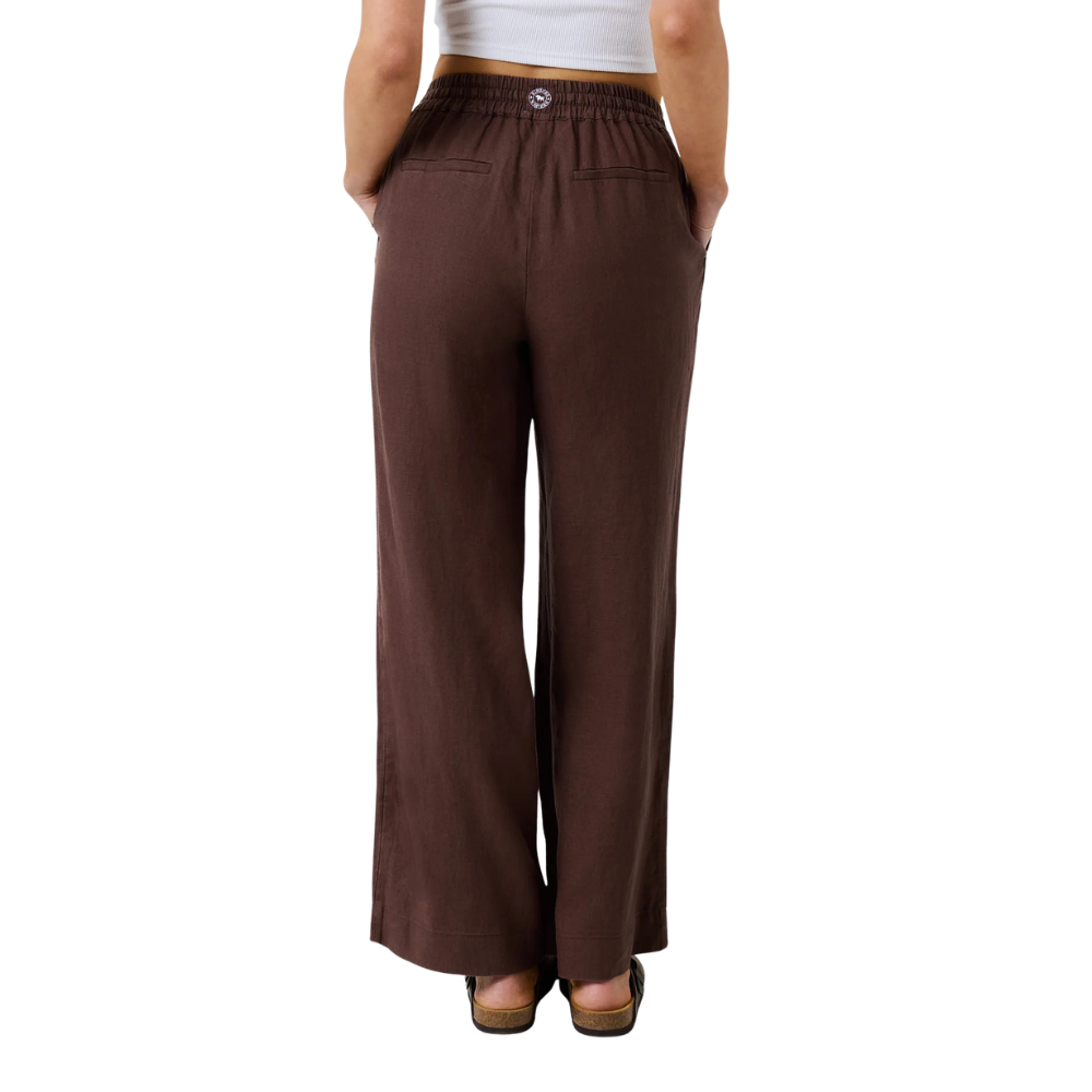 Ringers Western Womens Hattie Linen Drawstring Pants (225180RW)  Chocolate