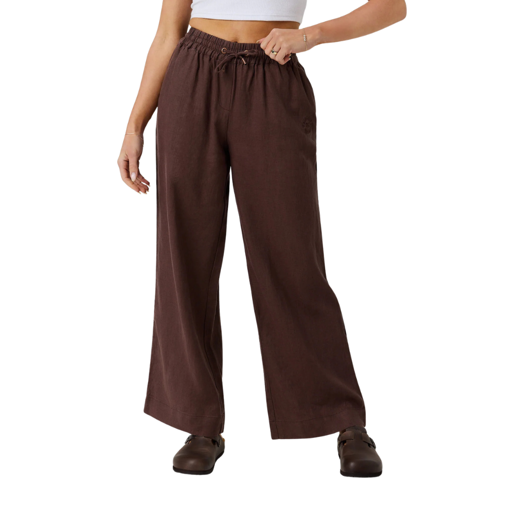 Ringers Western Womens Hattie Linen Drawstring Pants (225180RW)  Chocolate