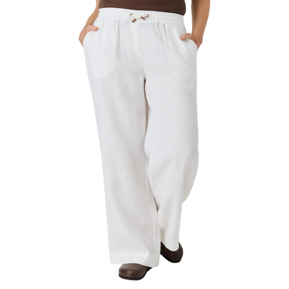 Ringers Western Womens Hattie Linen Drawstring Pants (225180RW)  White