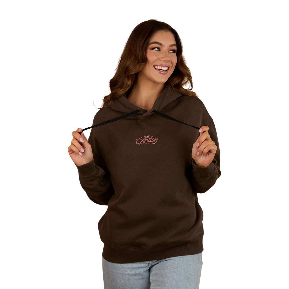 Ringers Western Womens Hey Cowboy Oversized Pullover Hoodie (225036RW) Charcoal