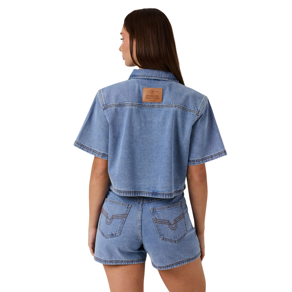 Ringers Western Womens Iris Outback Denim Top (225227RW) Light Blue