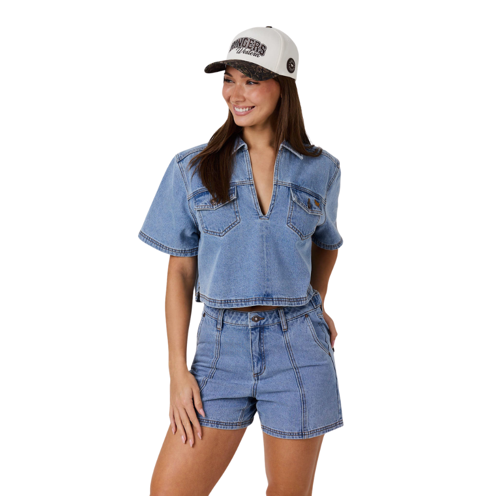 Ringers Western Womens Iris Outback Denim Top (225227RW) Light Blue