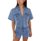 Ringers Western Womens Iris Outback Denim Top (225227RW) Light Blue