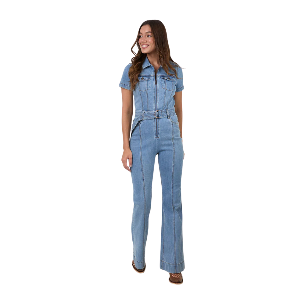 Ringers Western Womens Jazmine Bootleg Jumpsuit (225107RW)  Light Blue