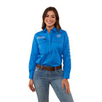 Ringers Western Womens Jillaroo Full Button Embroidered Work Shirt (218110002) Blue