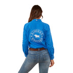 Ringers Western Womens Jillaroo Full Button Embroidered Work Shirt (218110002) Blue