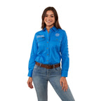 Ringers Western Womens Jillaroo Full Button Embroidered Work Shirt (218110002) Blue